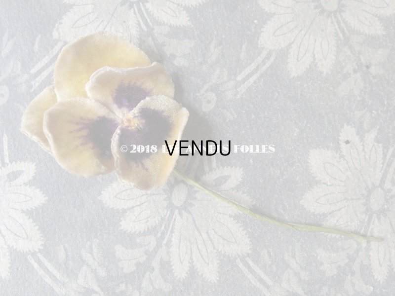 画像13: アンティーク  パンジーの布花 ベルベットのコサージュ