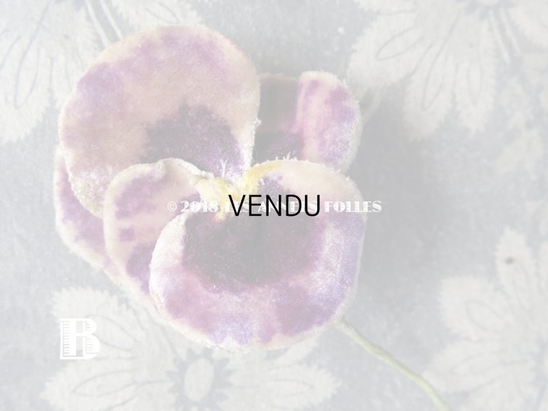 画像5: アンティーク  パンジーの布花 ベルベットのコサージュ