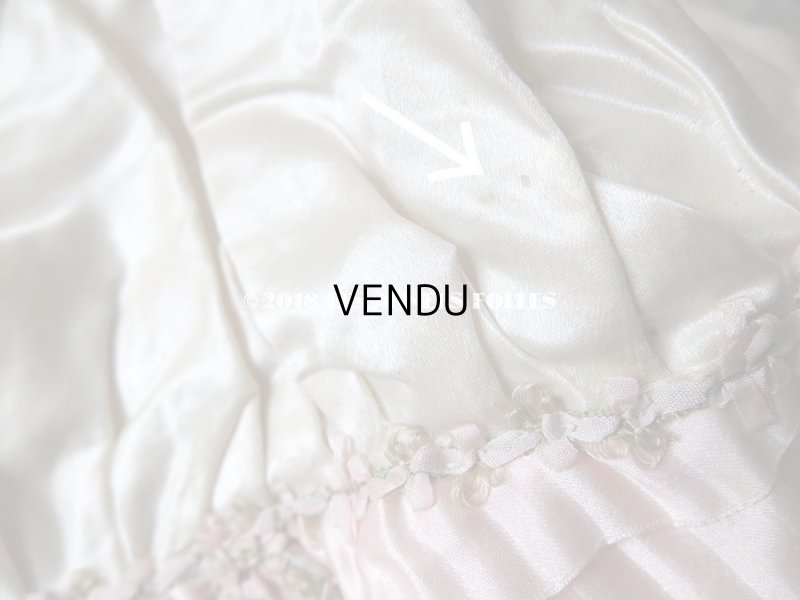 画像8: 1920年代 アンティーク ボネ ベビーピンクのフリルリボン & ロココトリム ナイトキャップ