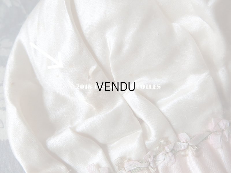 画像13: 1920年代 アンティーク ボネ ベビーピンクのフリルリボン & ロココトリム ナイトキャップ