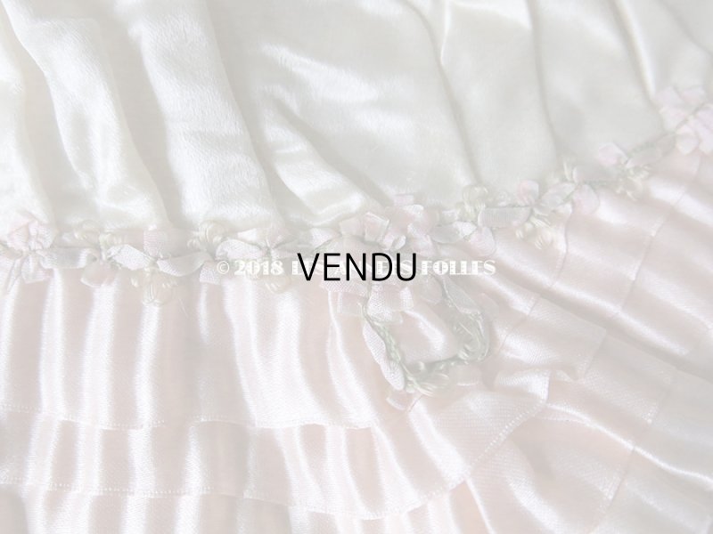 画像11: 1920年代 アンティーク ボネ ベビーピンクのフリルリボン & ロココトリム ナイトキャップ