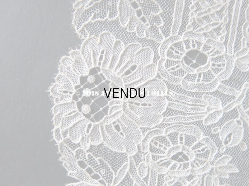 画像13: 19世紀 アンティーク ポワンドガーズのレース  結婚式のハンカチ 王冠の刺繍 【 ポワン・ド・ガーズ 】