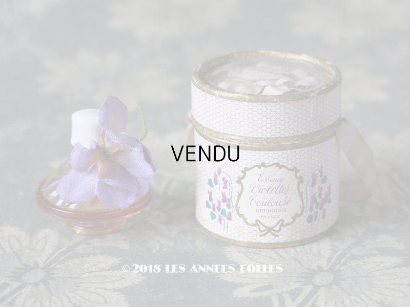 画像1: アンティーク とても小さな 菫のパフュームボックス＆ボトル ESSENCE VIOLETTE DE TOULOUSE - BERDOUES FRANCE -