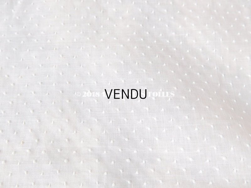 画像3: 1930年代 アンティーク  小さなドット刺繍入り ベビーピンクのコットン製ファブリック 99×75cm