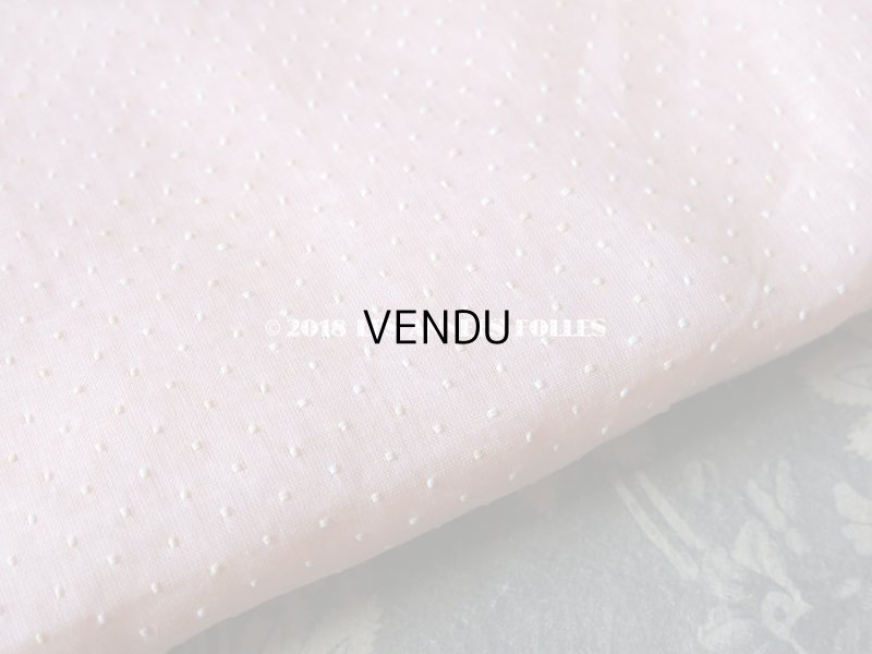 画像6: 1930年代 アンティーク  小さなドット刺繍入り ベビーピンクのコットン製ファブリック 99×75cm