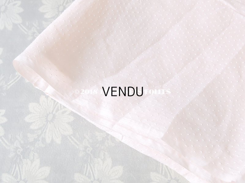 画像5: 1930年代 アンティーク  小さなドット刺繍入り ベビーピンクのコットン製ファブリック 99×75cm