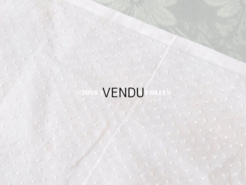 画像4: 1930年代 アンティーク  小さなドット刺繍入り ベビーピンクのコットン製ファブリック 99×75cm