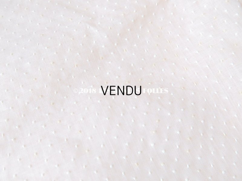 画像7: 1930年代 アンティーク  小さなドット刺繍入り ベビーピンクのコットン製ファブリック 99×75cm