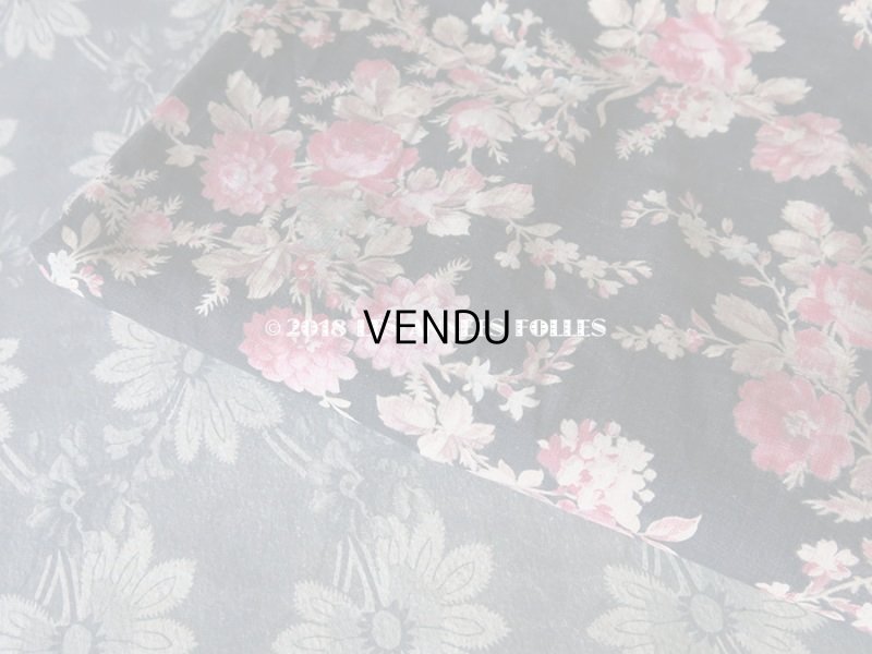 画像7: 19世紀末 アンティーク  ファブリック 薔薇　55×165 cm