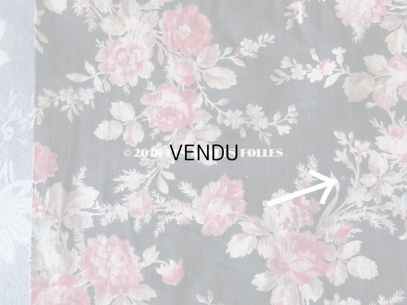 画像13: 19世紀末 アンティーク  ファブリック 薔薇　55×165 cm