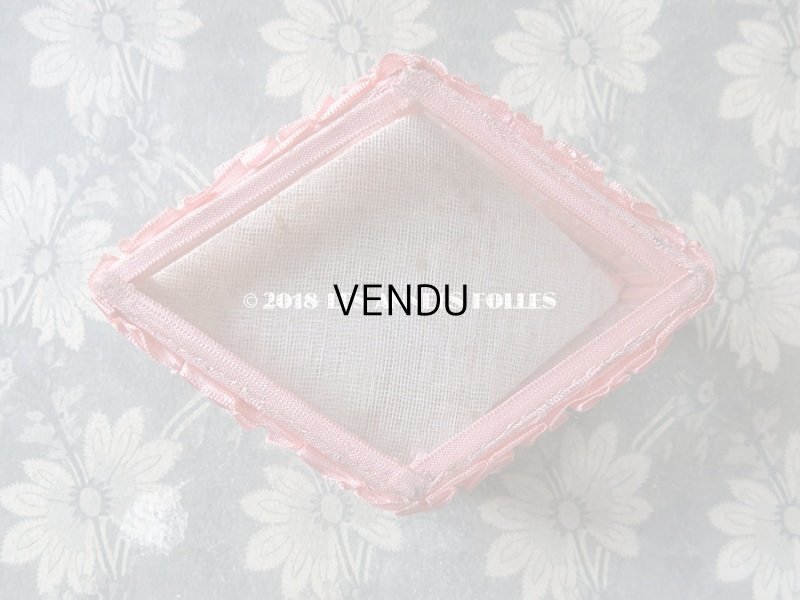 画像6: アンティーク ジュエリーボックス リボンワーク ピンクのクッション