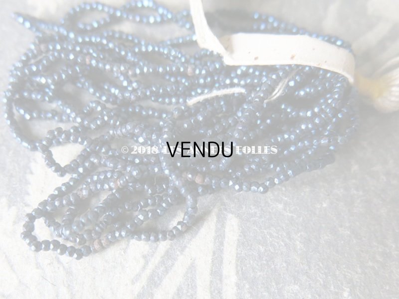 画像6: 1900年代 アンティーク メタル製 ファセットカット入り 極小 ビーズ アントワープブルー