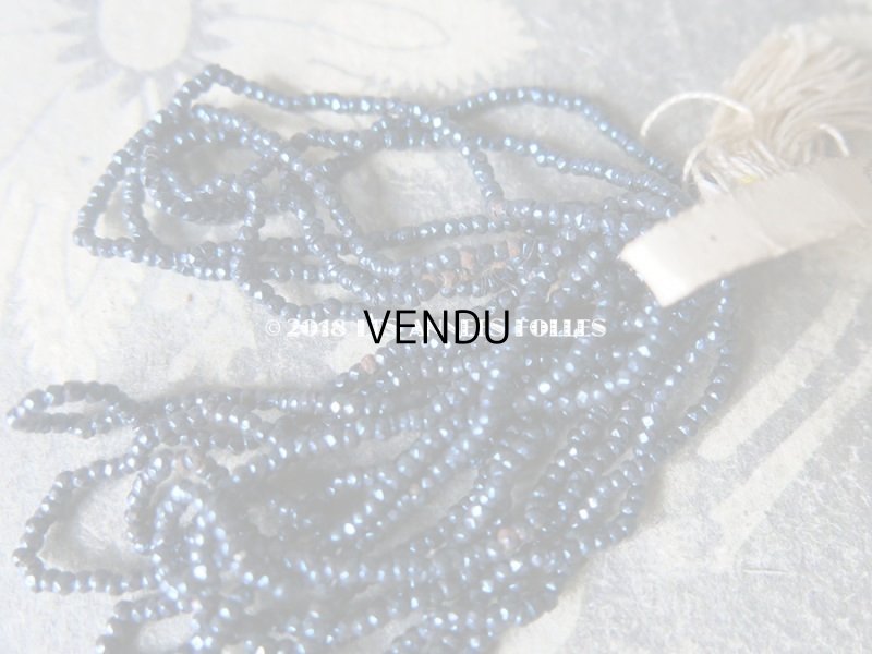 画像8: 1900年代 アンティーク メタル製 ファセットカット入り 極小 ビーズ アントワープブルー