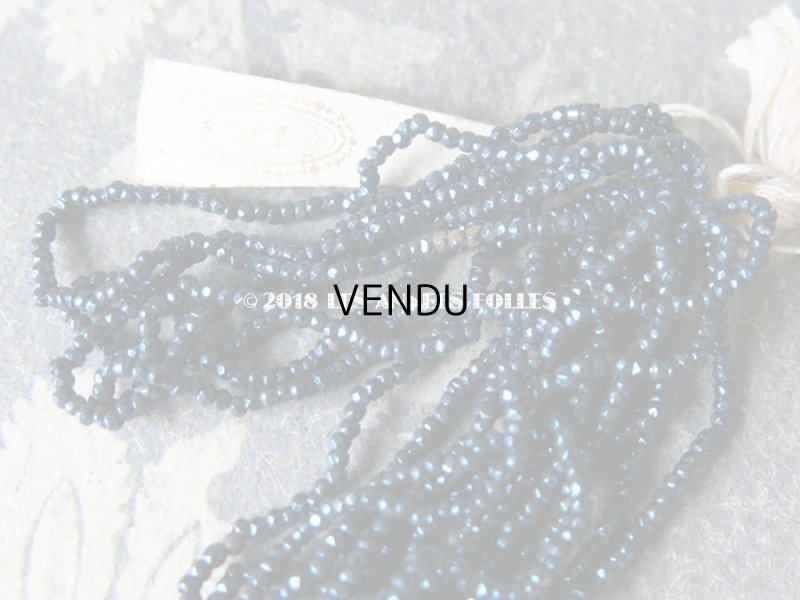 画像3: 1900年代 アンティーク メタル製 ファセットカット入り 極小 ビーズ アントワープブルー