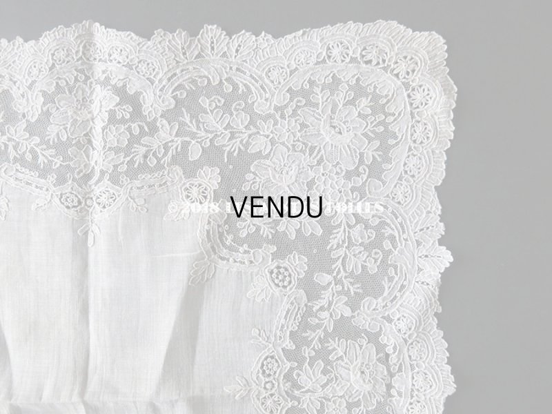 画像9: アンティーク ポワンドガーズのレース ポワンドローズ 結婚式のハンカチ 『ポワン・ド・ガーズ』