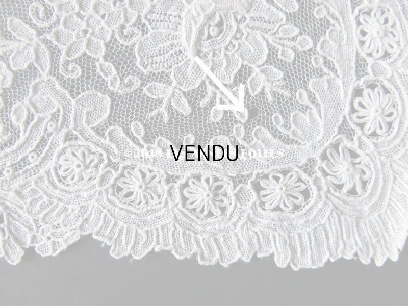 画像17: アンティーク ポワンドガーズのレース ポワンドローズ 結婚式のハンカチ 『ポワン・ド・ガーズ』
