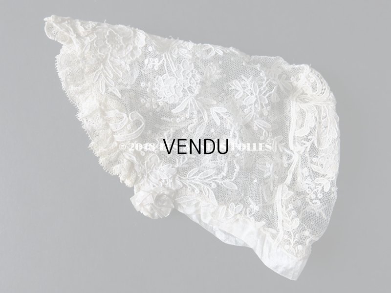 画像4: 19世紀末 アンティーク  ドール用 ポワンドローズのボネ ニードルレース 『ポワン・ド・ガーズ』『ポワン・ド・ローズ』