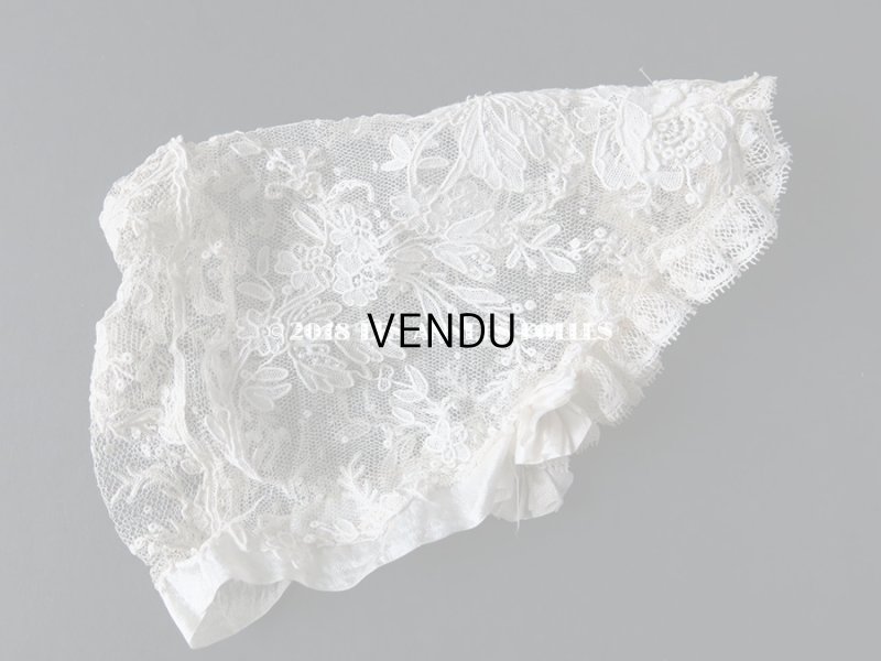 画像3: 19世紀末 アンティーク  ドール用 ポワンドローズのボネ ニードルレース 『ポワン・ド・ガーズ』『ポワン・ド・ローズ』