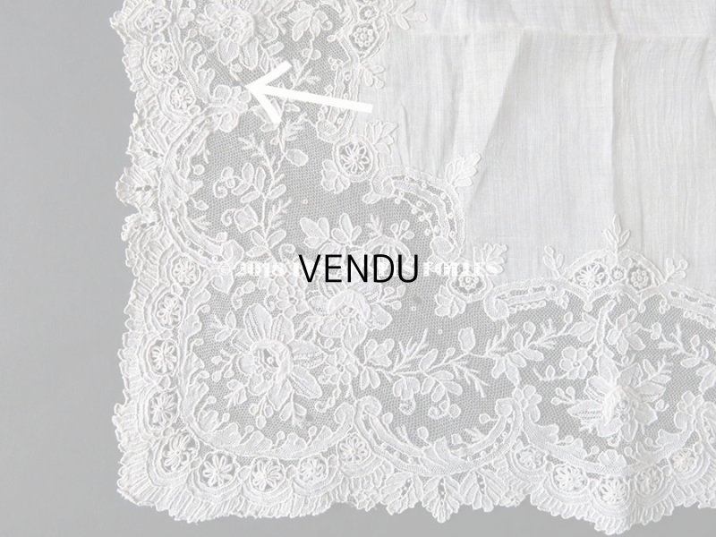 画像13: アンティーク ポワンドガーズのレース ポワンドローズ 結婚式のハンカチ 『ポワン・ド・ガーズ』