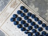 19世紀 アンティーク シルク製 くるみボタン 13mm 6ピースのセット スモーキーブルー色