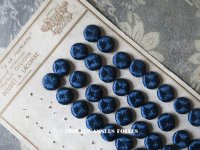 19世紀 アンティーク シルク製 くるみボタン 13mm 6ピースのセット スモーキーブルー色