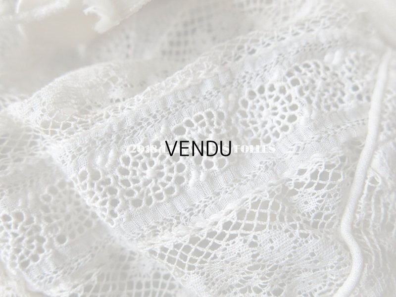 画像10: アンティーク ドール用 シルクリボンとレースのボネ