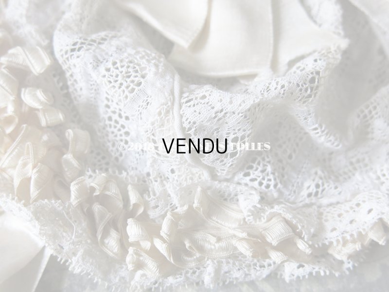 画像8: アンティーク ドール用 シルクリボンとレースのボネ