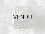 1900年代　アンティーク シルバー製 脚付き　パウダーケース 薔薇のガーランド＆モノグラム