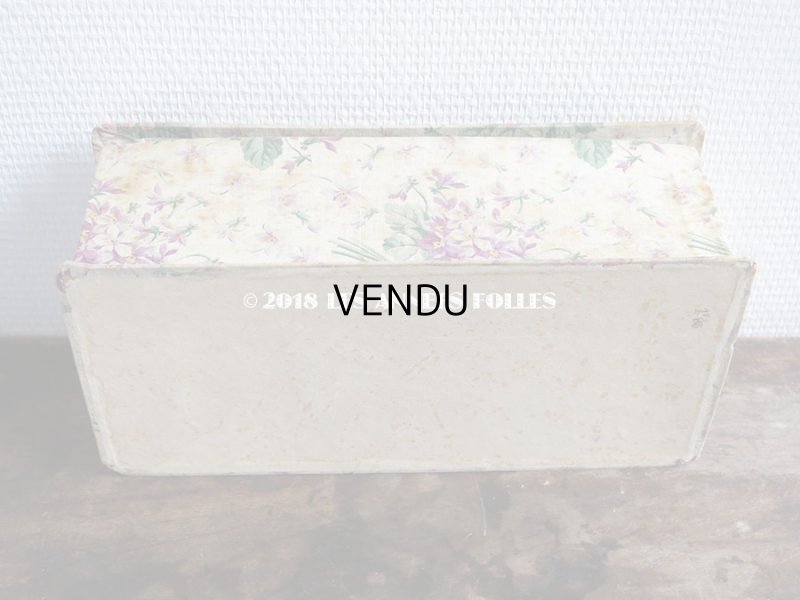 画像6: 1900年代 アンティーク 菫のブーケ　カルトナージュボックス