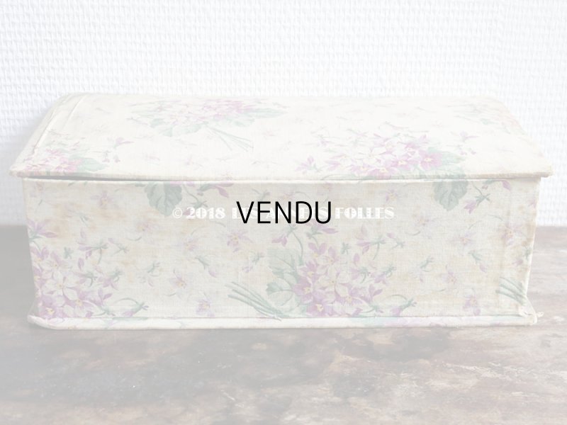 画像7: 1900年代 アンティーク 菫のブーケ　カルトナージュボックス