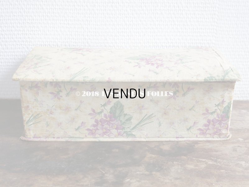 画像8: 1900年代 アンティーク 菫のブーケ　カルトナージュボックス