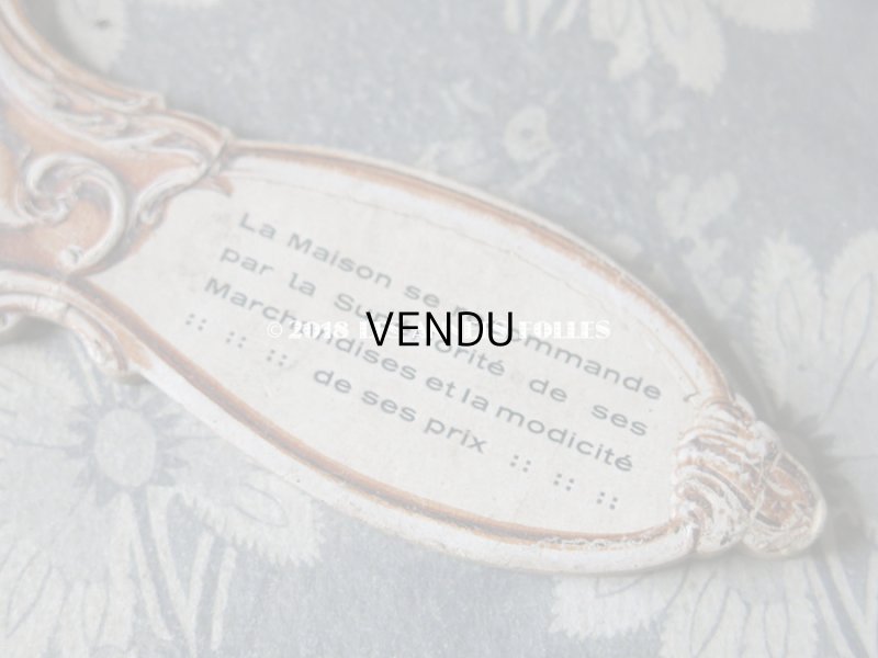 画像5: 1900年代 アンティーク 家具店の手鏡 天使&薔薇のガーランド