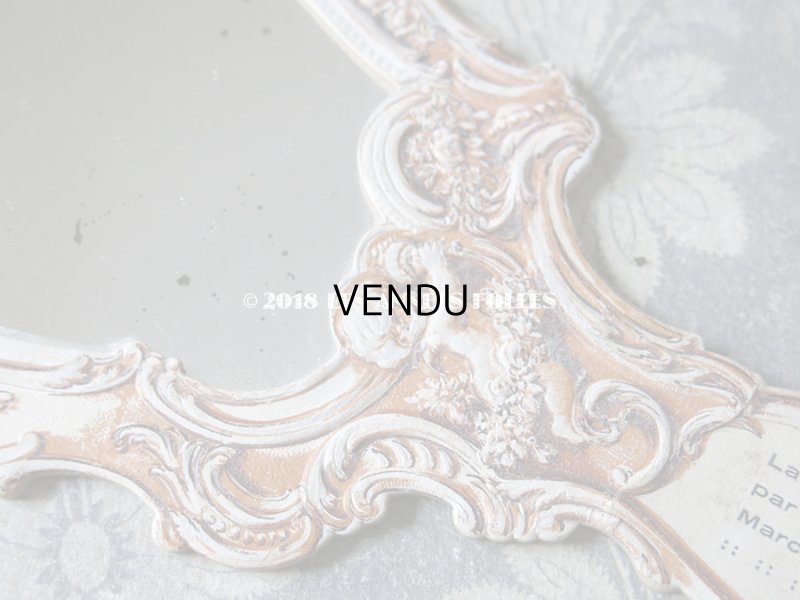 画像4: 1900年代 アンティーク 家具店の手鏡 天使&薔薇のガーランド