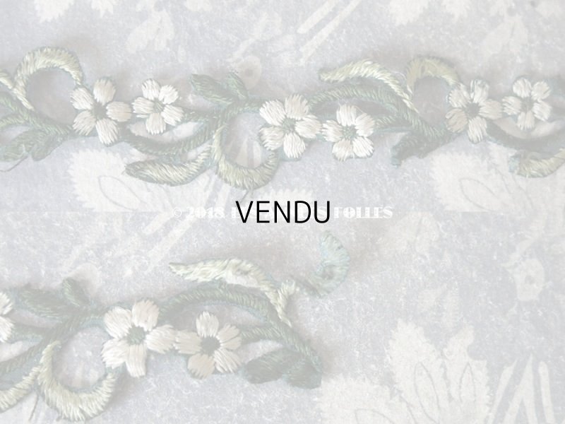 画像6: 19世紀末 アンティーク  シルク製 花モチーフのリボン　65cm