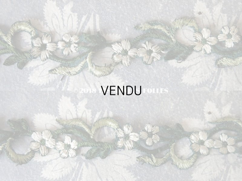 画像5: 19世紀末 アンティーク  シルク製 花モチーフのリボン　65cm