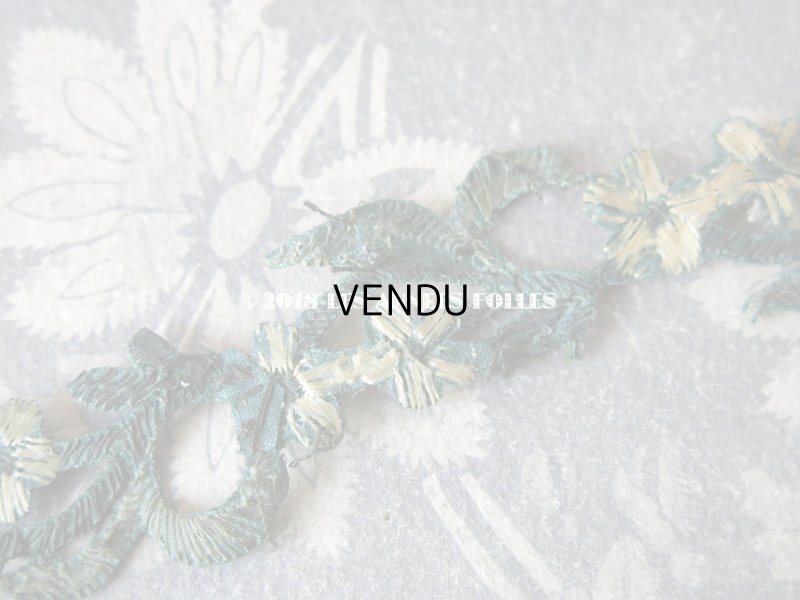 画像7: 19世紀末 アンティーク  シルク製 花モチーフのリボン　65cm