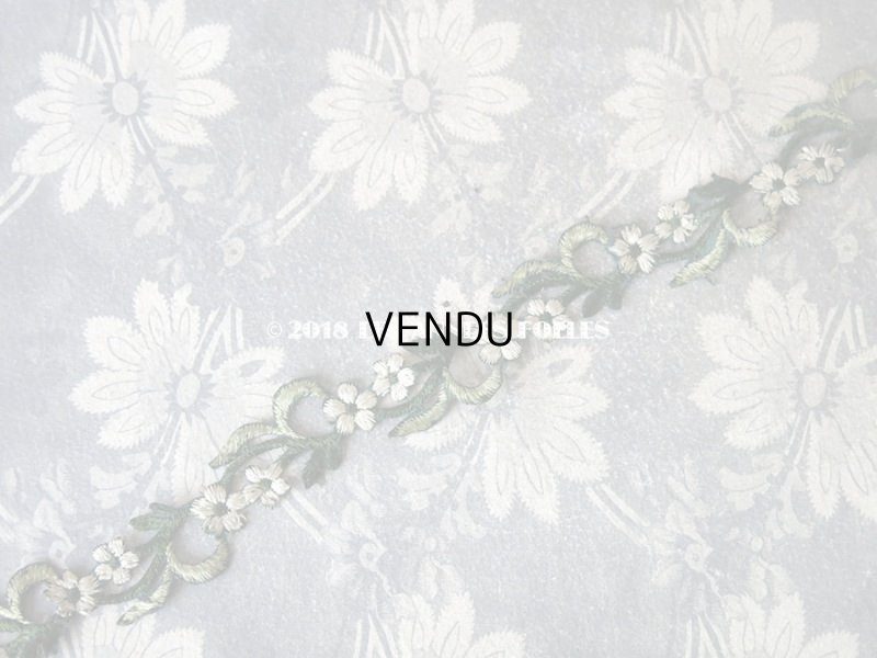 画像2: 19世紀末 アンティーク  シルク製 花モチーフのリボン　65cm