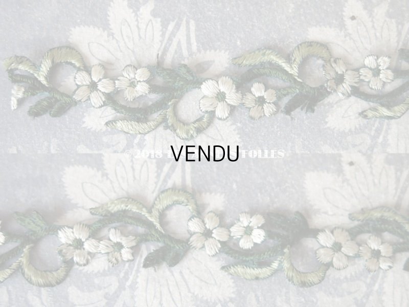 画像4: 19世紀末 アンティーク  シルク製 花モチーフのリボン　65cm