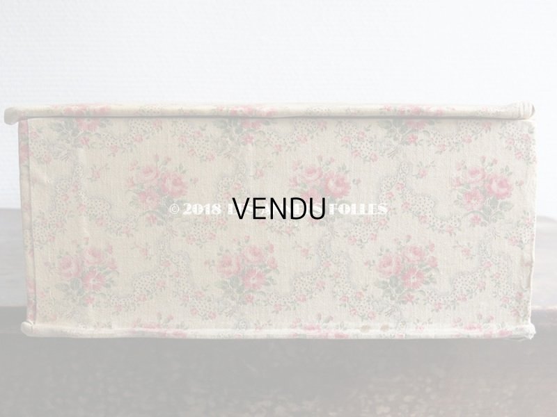 画像5: 1900年代 アンティーク 薔薇模様　大きなカルトナージュボックス 48×26×11.2cm