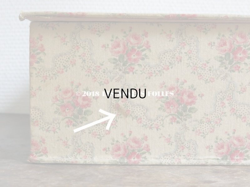 画像11: 1900年代 アンティーク 薔薇模様　大きなカルトナージュボックス 48×26×11.2cm