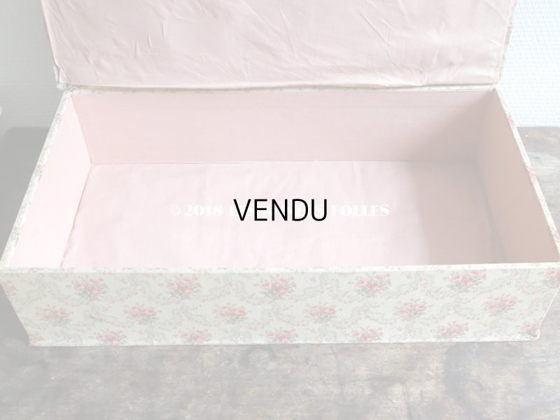 画像9: 1900年代 アンティーク 薔薇模様　大きなカルトナージュボックス 48×26×11.2cm