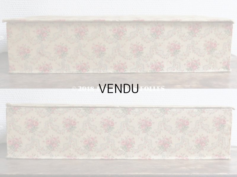 画像4: 1900年代 アンティーク 薔薇模様　大きなカルトナージュボックス 48×26×11.2cm