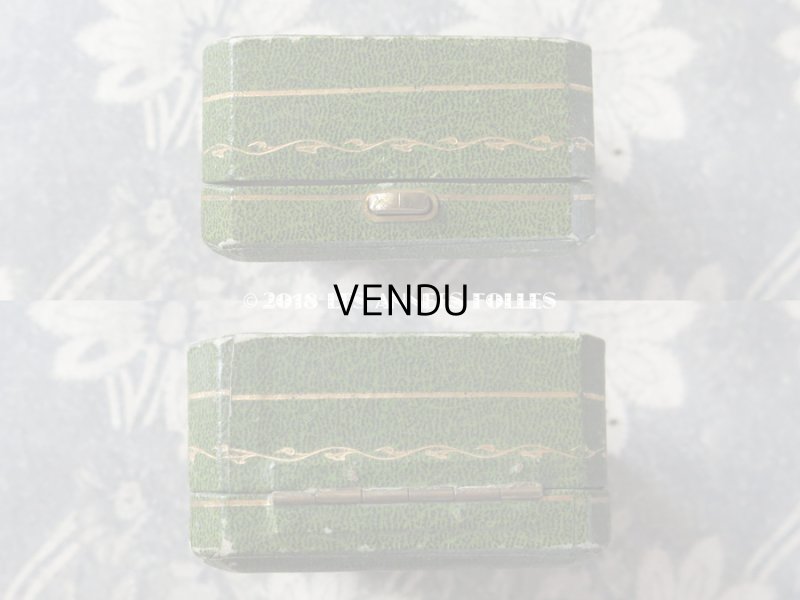 画像4: アンティーク ジュエリーボックス 金彩入り グリーン