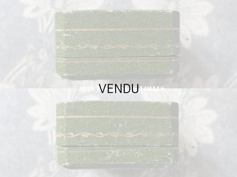 画像5: アンティーク ジュエリーボックス 金彩入り グリーン