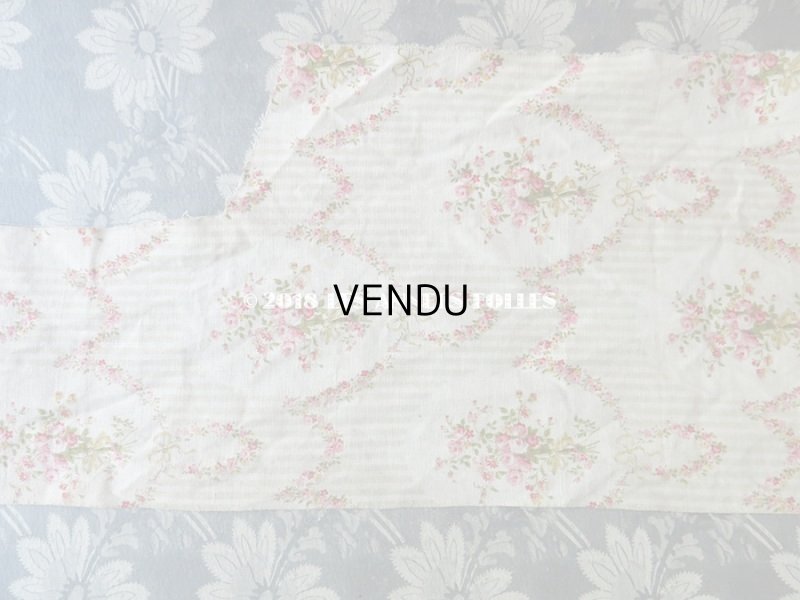 画像5: 1900年代 アンティーク  薔薇のブーケ＆ガーランド コットン製ファブリック 