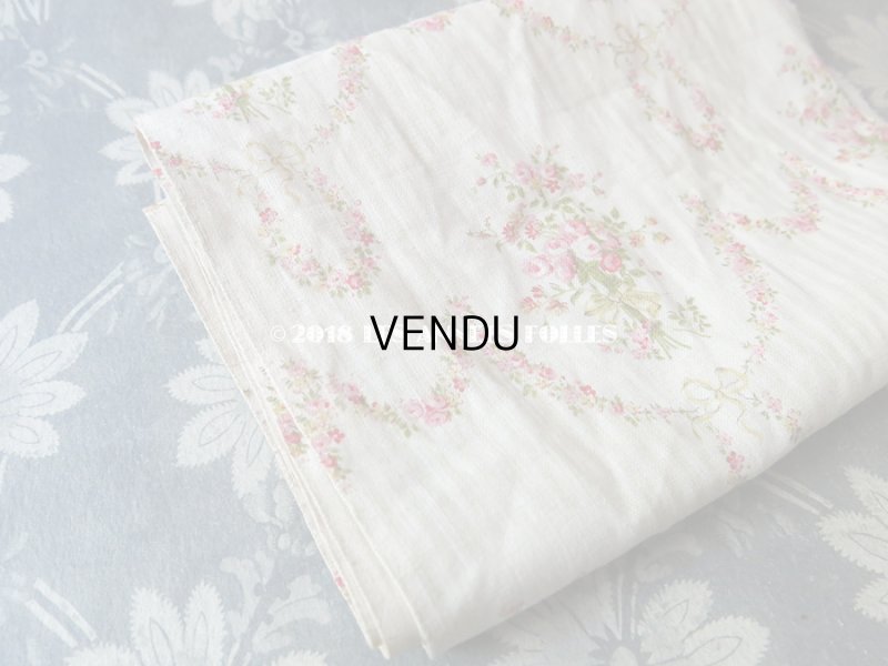 画像7: 1900年代 アンティーク  薔薇のブーケ＆ガーランド コットン製ファブリック 
