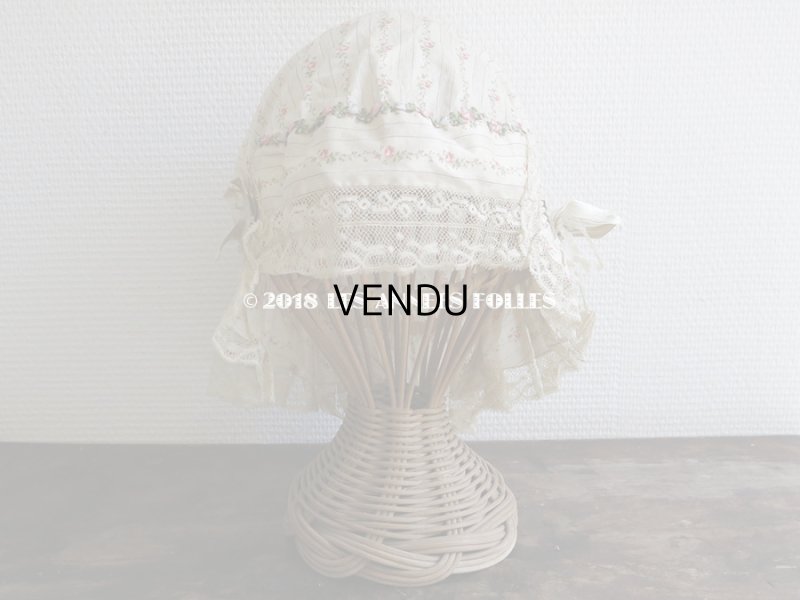 画像3: 1900年代 アンティーク ロココトリム付 薔薇模様のシャルロット