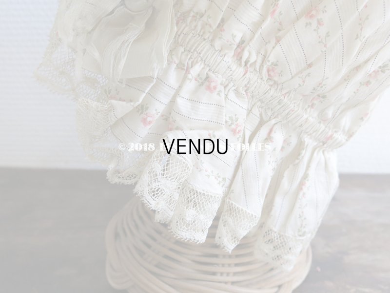 画像6: 1900年代 アンティーク ロココトリム付 薔薇模様のシャルロット