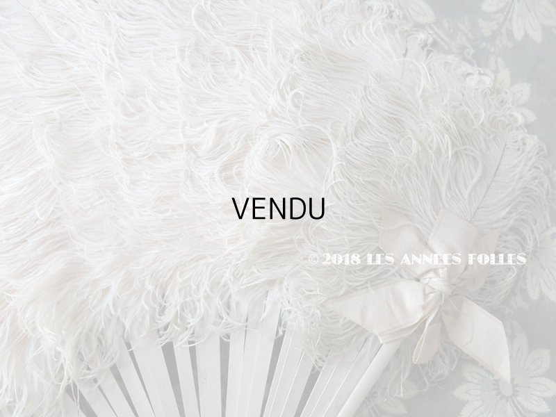 画像8: アンティーク 淡いピンクのフェザーのファン リボン付