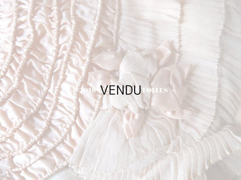 画像6: 1920年代 アンティーク 少女用 ボネ ピンクの薔薇のモチーフ